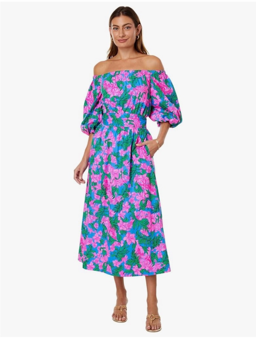NWT Lilly Pulitzer Shawnlee Dress Safari sunset size L - Picture 2 of 7
